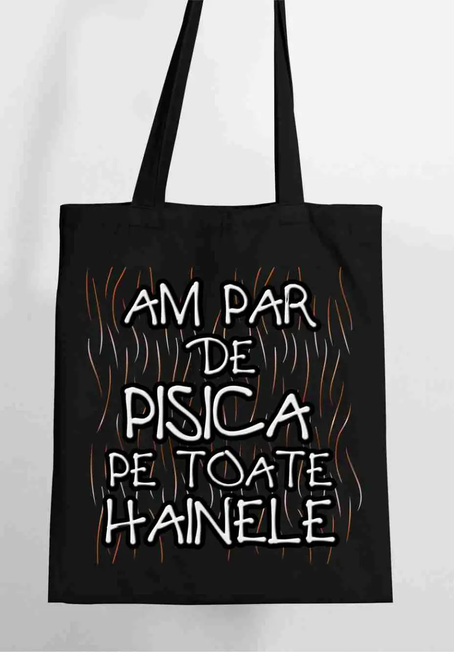 PAR DE PISICA PE TOATE HAINELE SACOSA TEXTILA